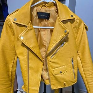 Yellow leather jacket!
